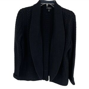 Talbots women’s size 1X black shawl collar cardigan sweater Lambswool blend